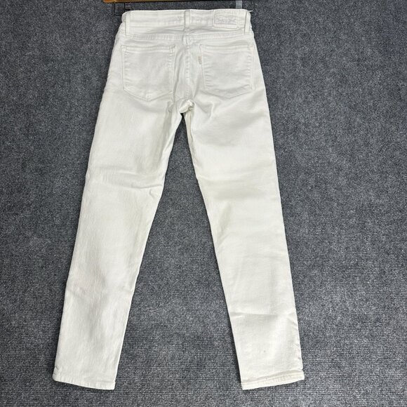 Levis 712 Slim Jeans Womens 25 White Cotton Stretch Pockets Tapered Leg - Picture 7 of 9